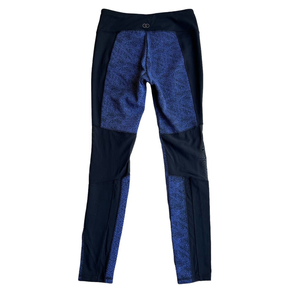 CALIA Textured Print Mesh Insert Leggings Size M Blue Black Active Tight Fit - Picture 5 of 9